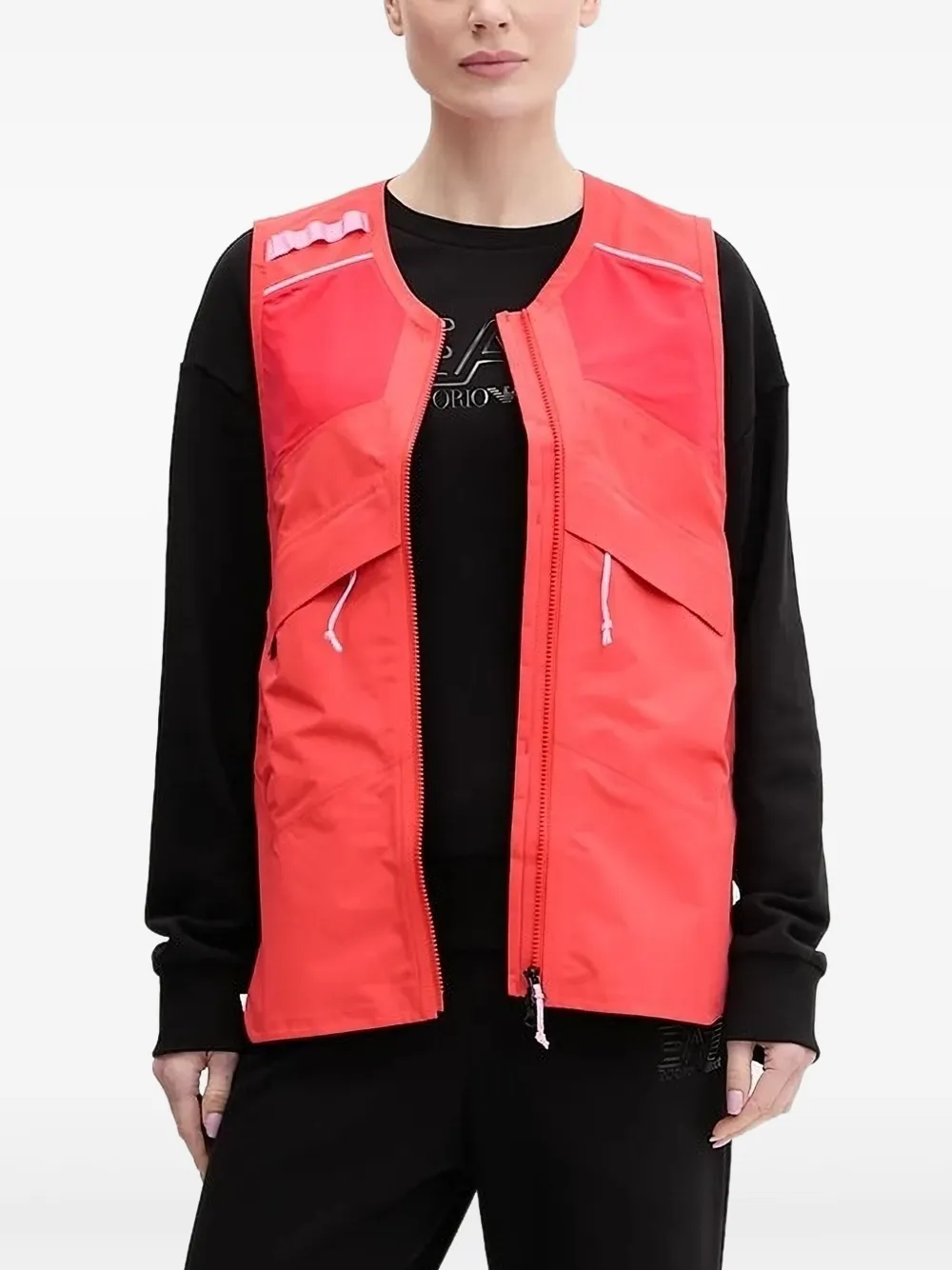 Peak Performance zip-front panelled gilet Rood
