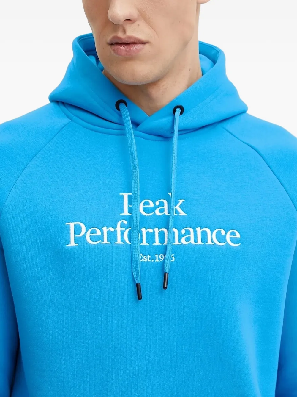 Peak Performance Hoodie met geborduurd logo Blauw