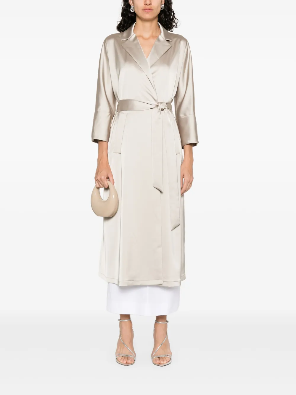 Herno Satijnen trenchcoat Beige