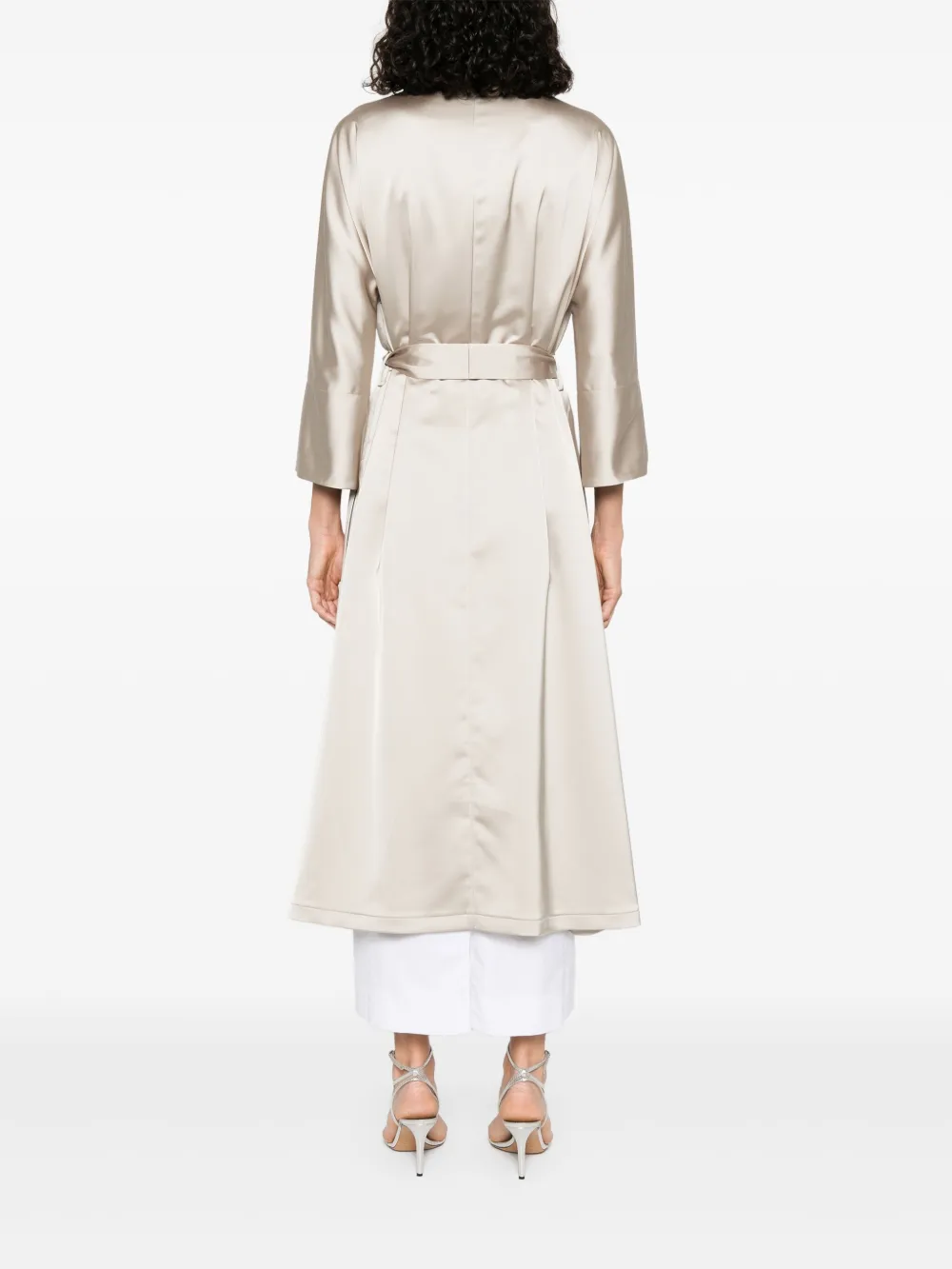 Herno Satijnen trenchcoat Beige