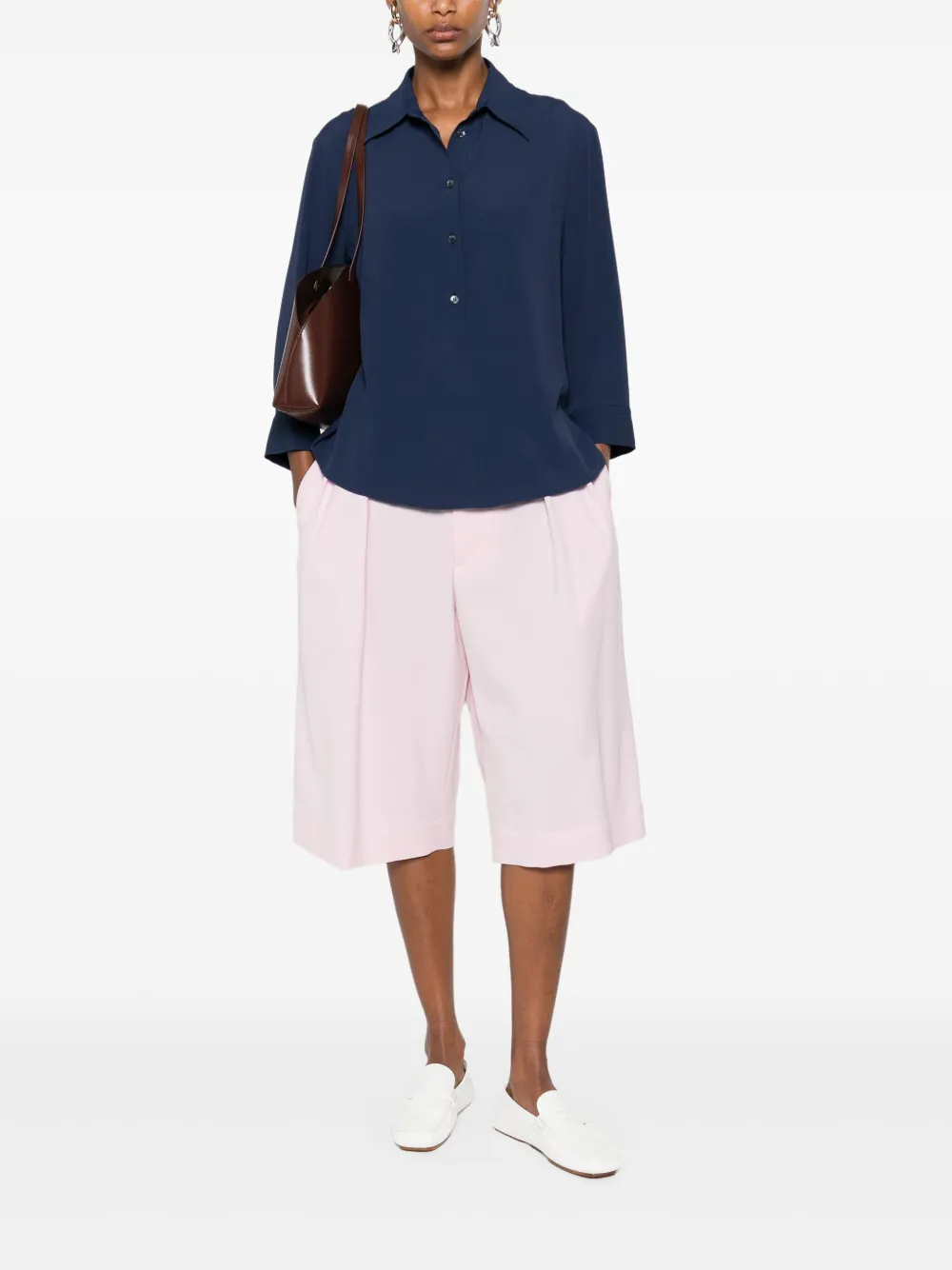 Slowear Blouse van zijdemix - Blauw