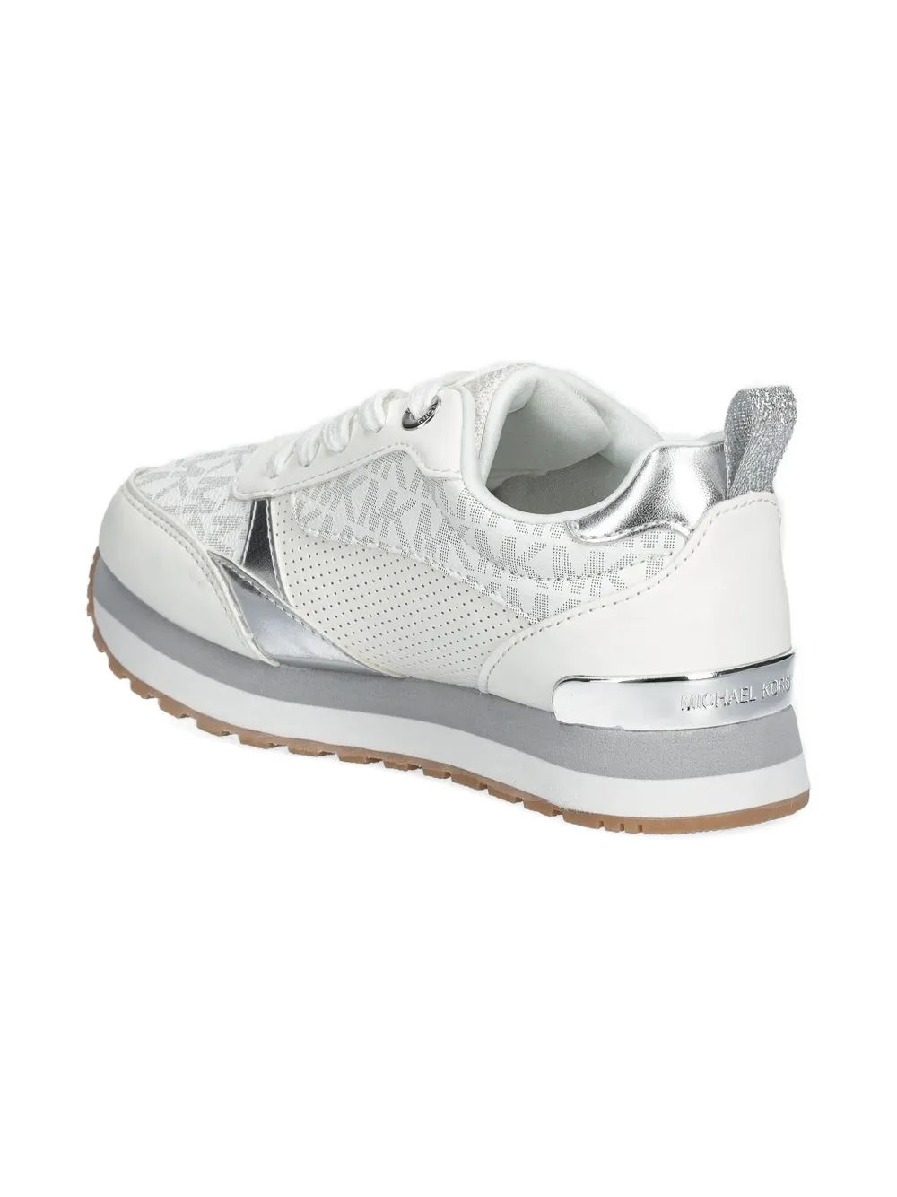 Michael Kors Monogram Logo Sneakers In White