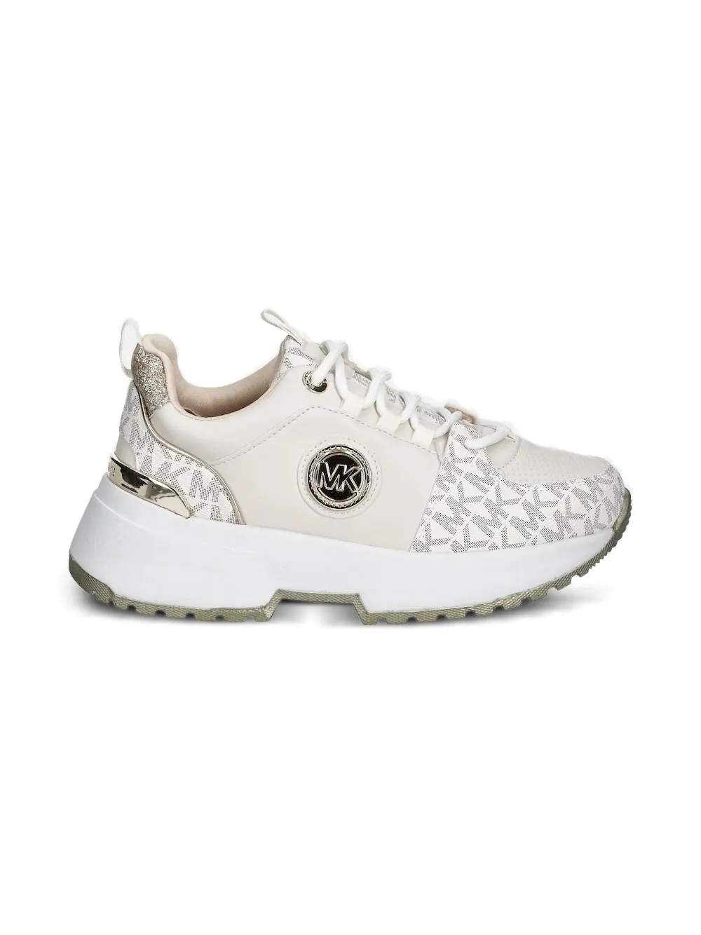 Michael Kors Kids' Logo-plaque Platform Sneakers In White