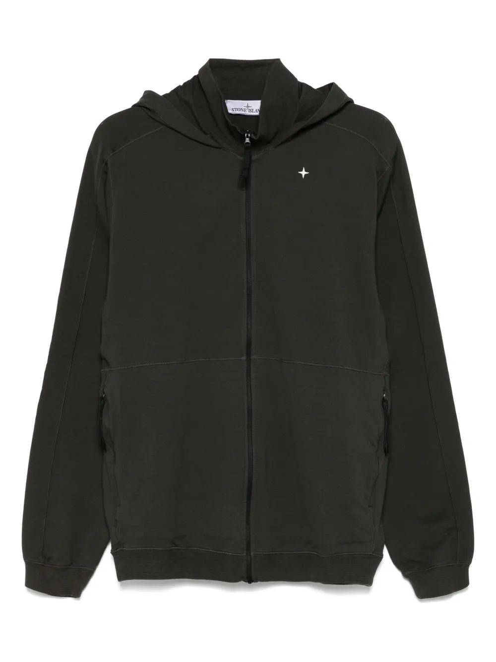 Stone Island Hoodie met rits Zwart