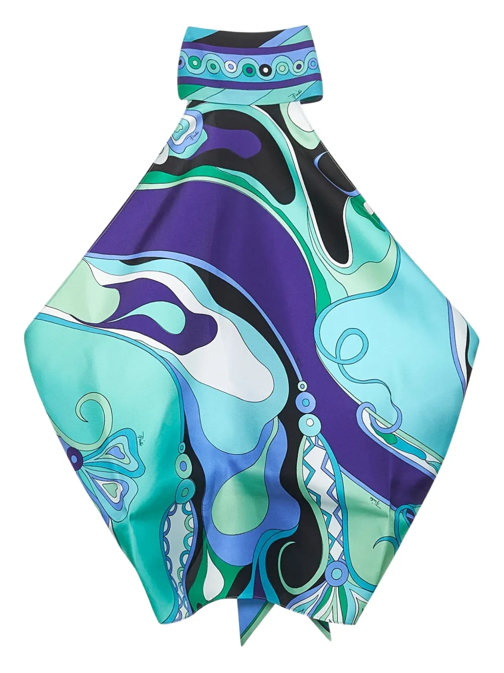 Pucci Orchid-print Silk Halterneck Top Clothing