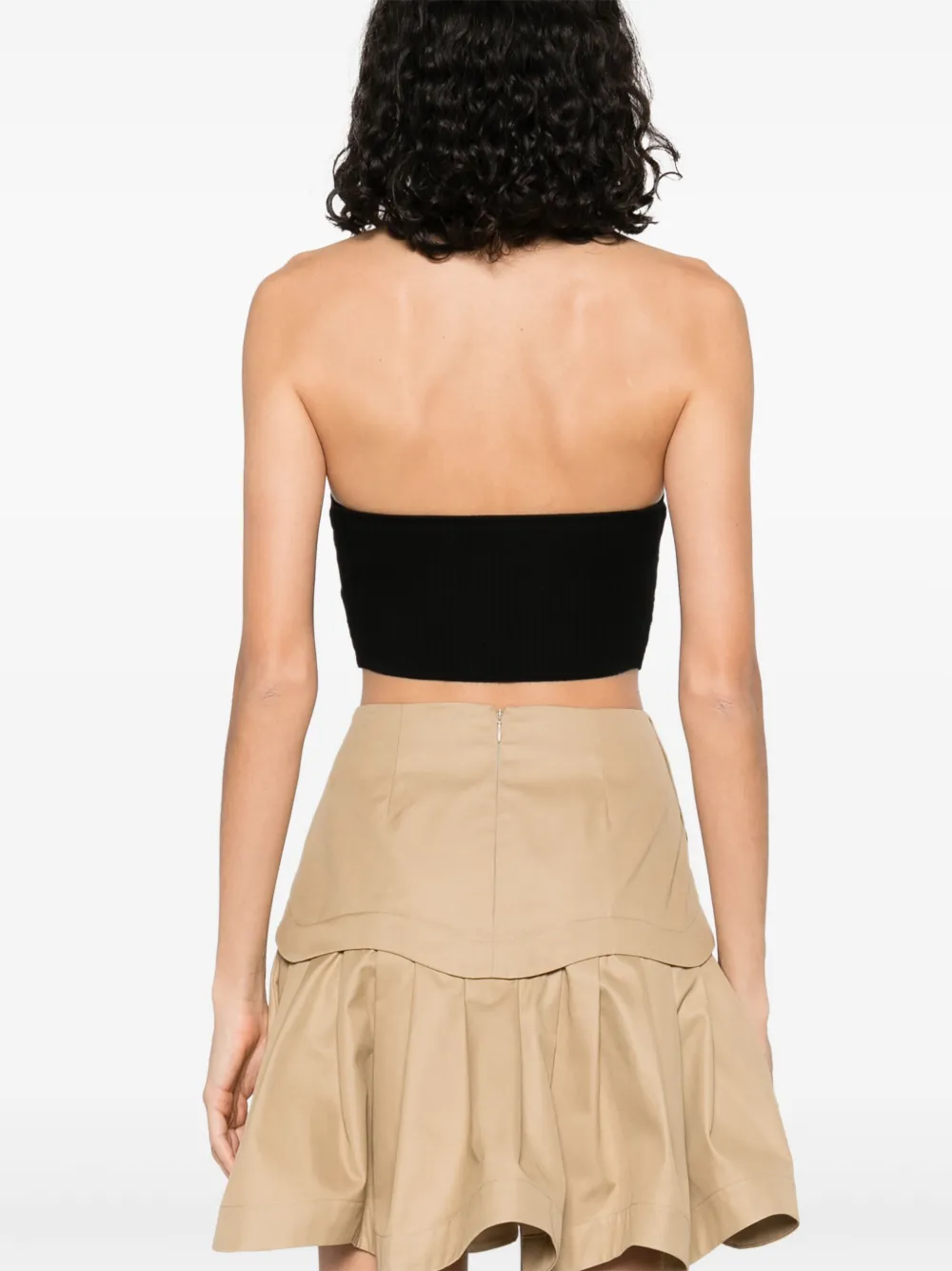 Elisabetta Franchi Geribbelde tanktop Zwart