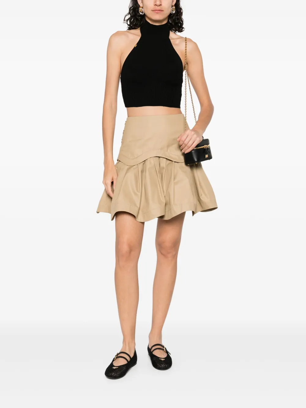 Elisabetta Franchi Geribbelde tanktop Zwart