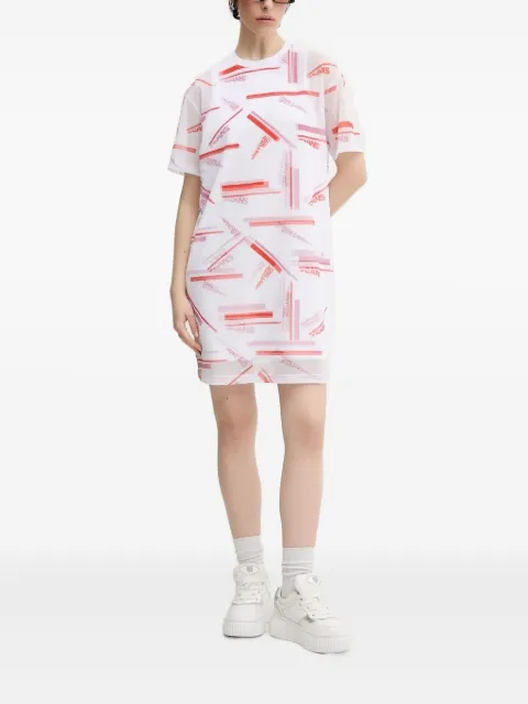 Karl Lagerfeld Jeans logo-print sheer mini dress