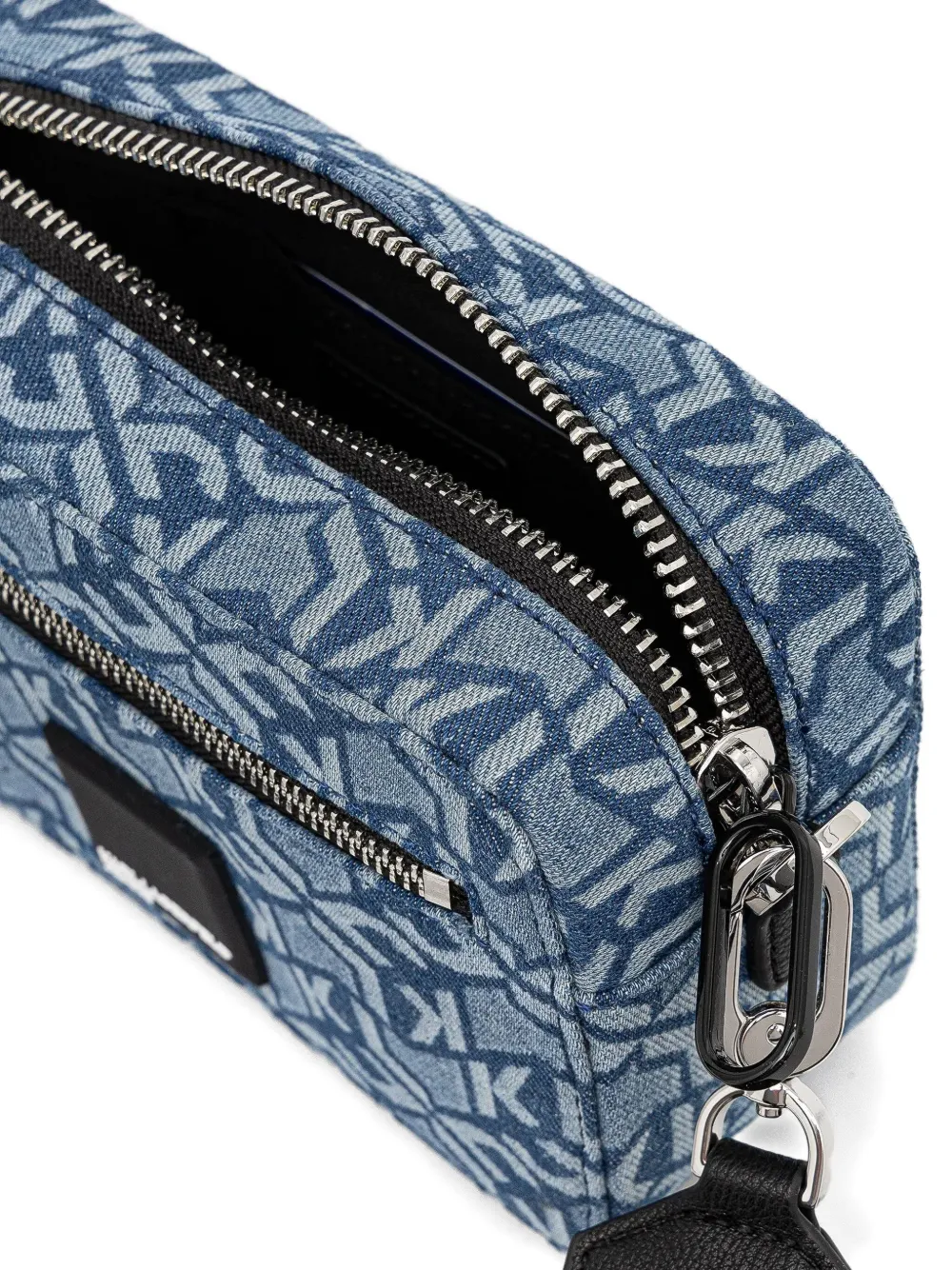Karl Lagerfeld Jeans Crossbodytas met logopatroon Blauw
