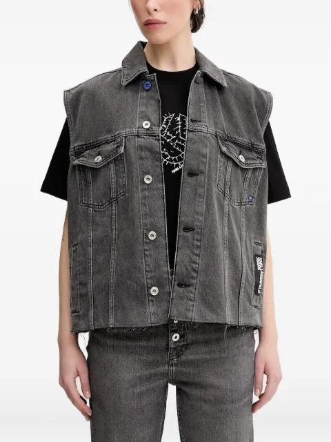 Karl Lagerfeld Jeans frayed denim vest