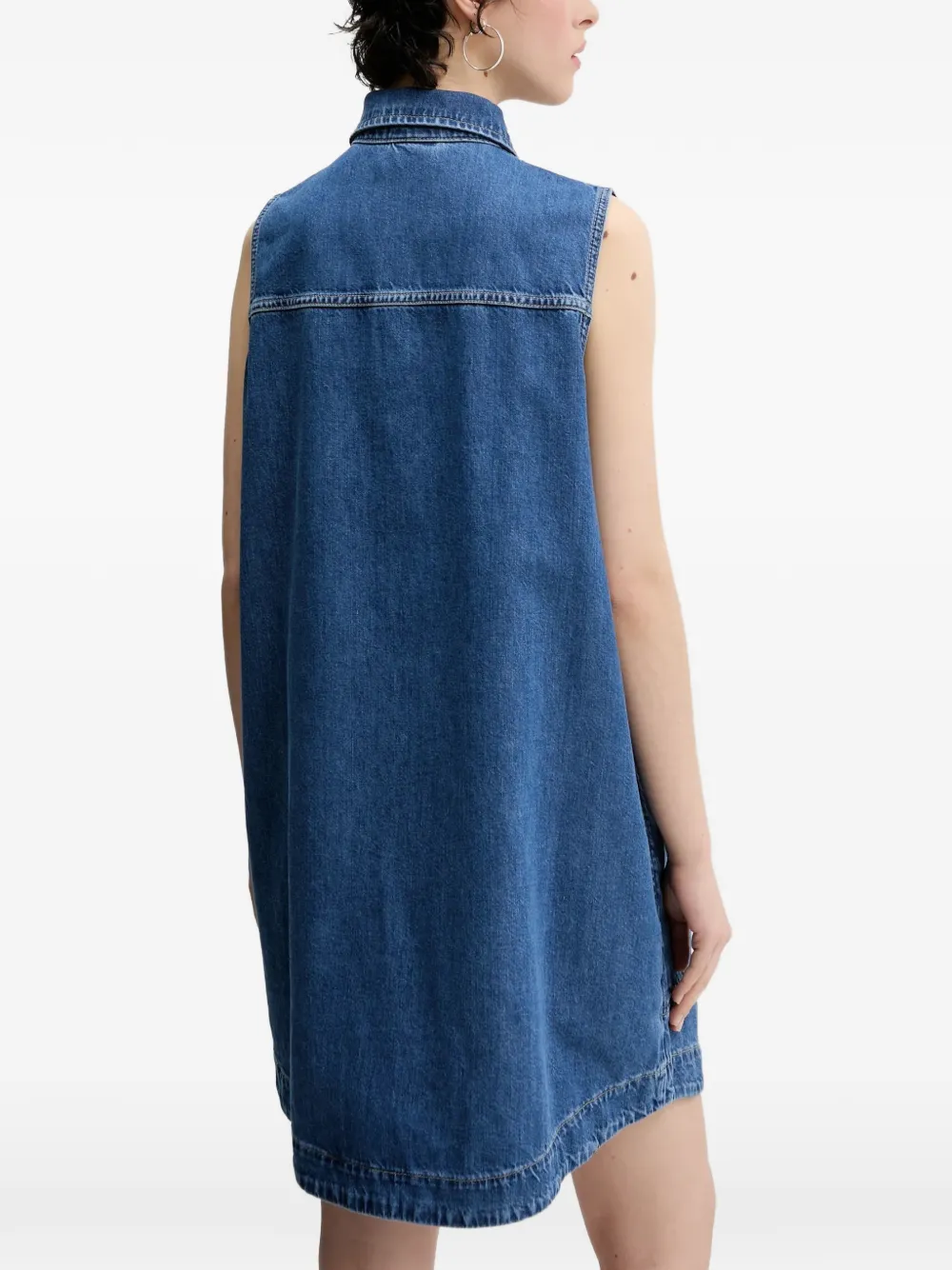 Karl Lagerfeld Jeans sleeveless zip-up mini dress Blauw
