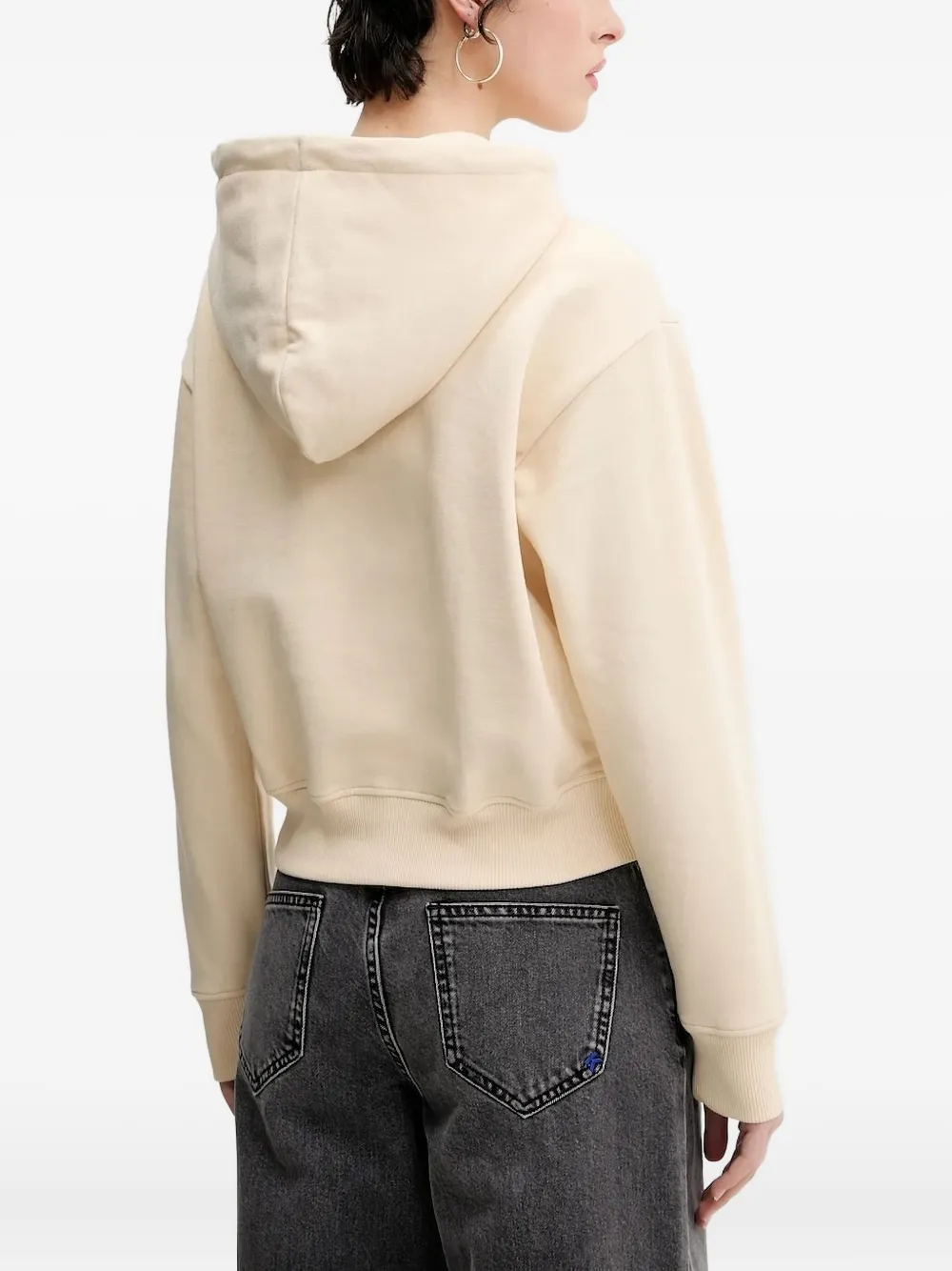 Karl Lagerfeld Jeans logo-print drawstring hoodie Beige