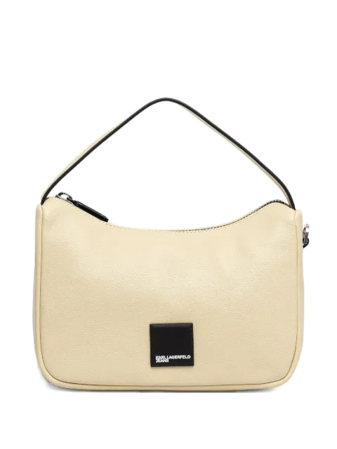 Karl Lagerfeld Jeans logo-patch leather shoulder bag