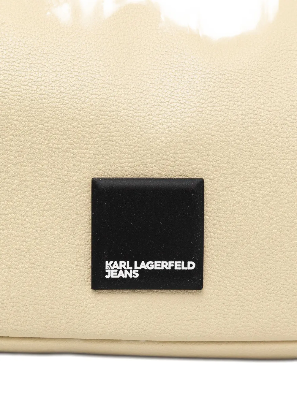 Karl Lagerfeld Jeans Leren schoudertas Beige