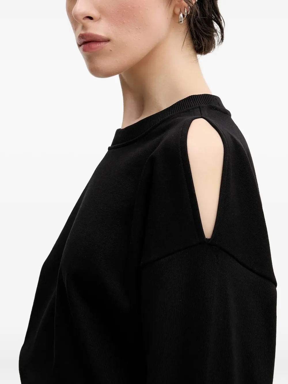 Karl Lagerfeld Jeans shoulder cut-out sweatshirt Zwart