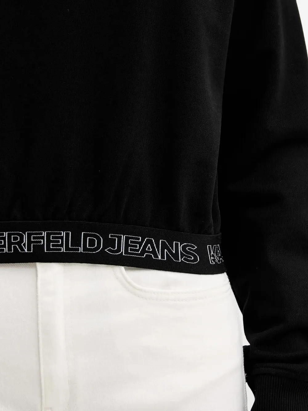 Karl Lagerfeld Jeans shoulder cut-out sweatshirt Zwart