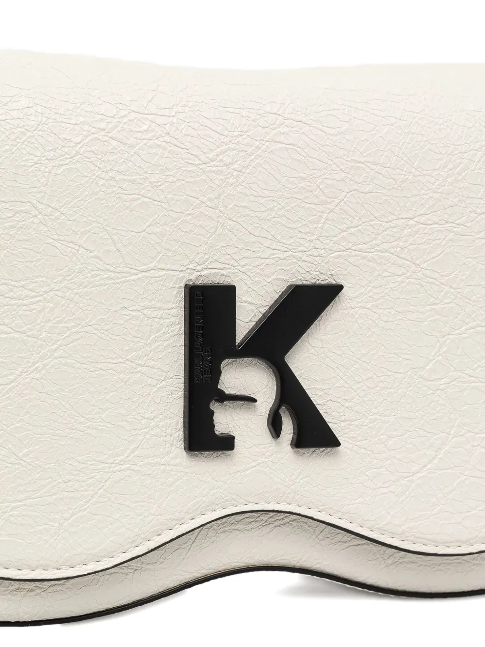 Karl Lagerfeld Jeans Gestructureerde schoudertas met geborduurd logo Wit