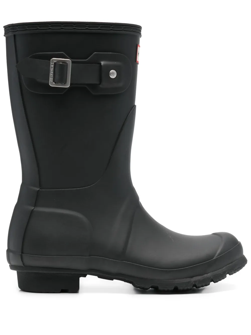 Hunter 25mm logo-patch knee-high rain boots Black