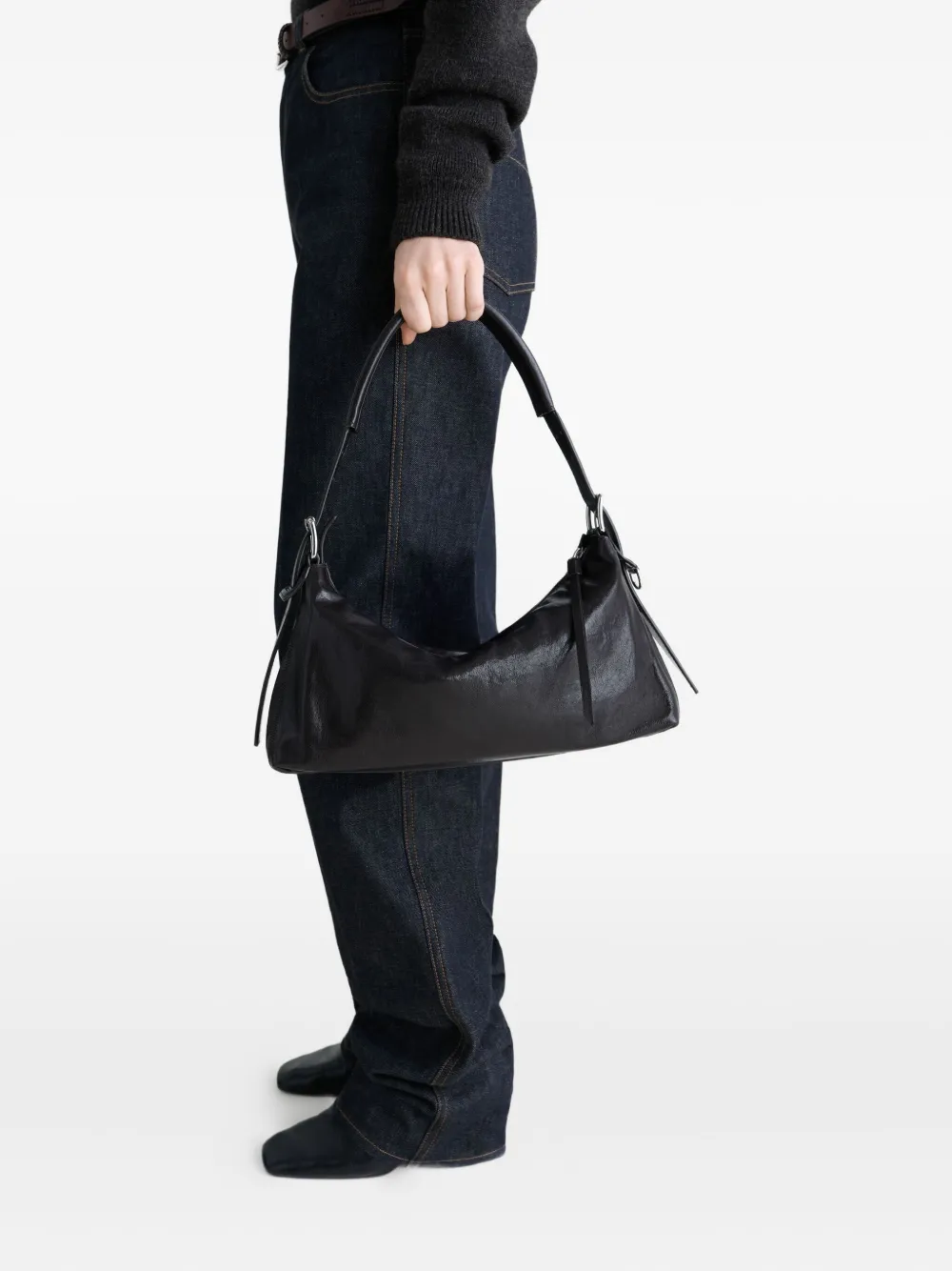 LEMAIRE belted leather shoulder bag - Bruin