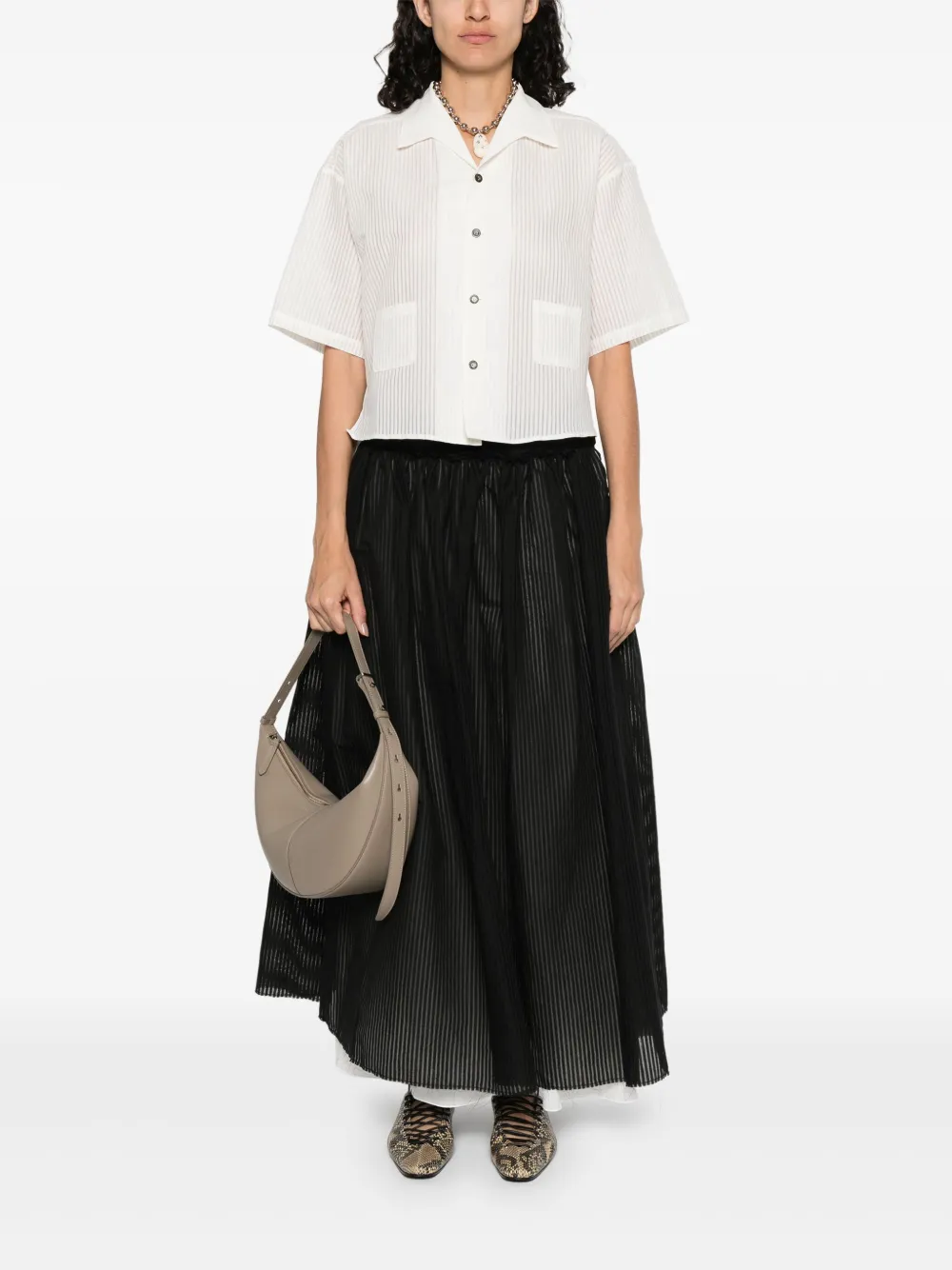 Individual Sentiments Gestreept blouse - Wit