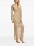 SIMONA CORSELLINI open-back fringe mini dress - Neutrals