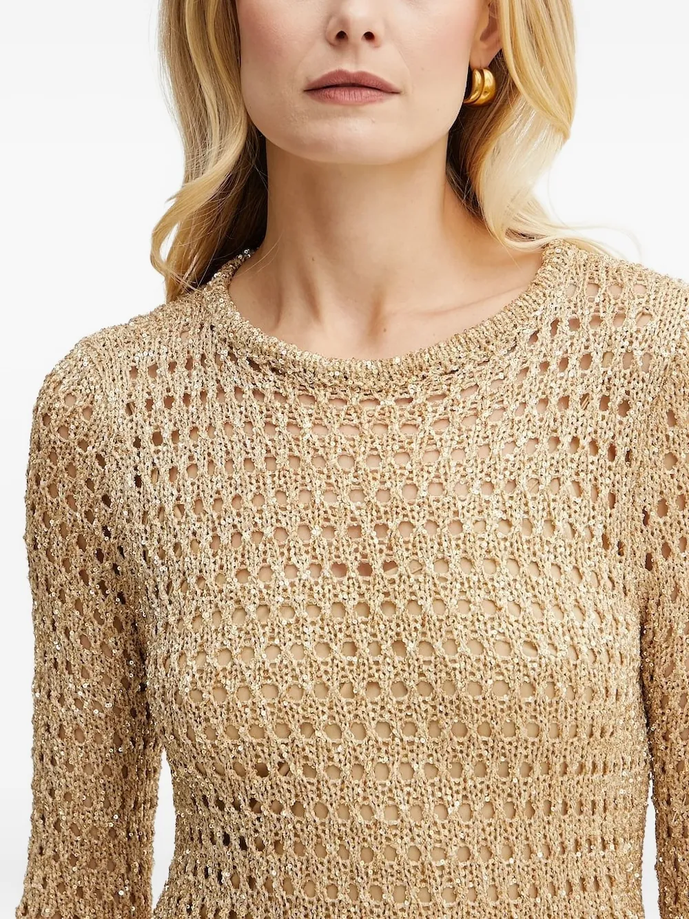 SIMONA CORSELLINI Mini-jurk met open rug en franje Beige