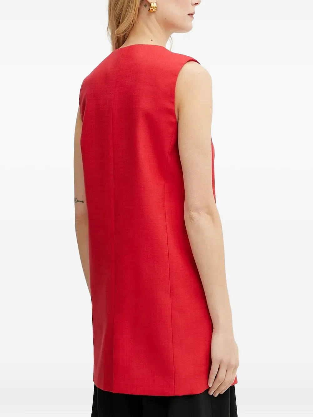 Simona Corsellini Button Sleeveless Jacket In Red