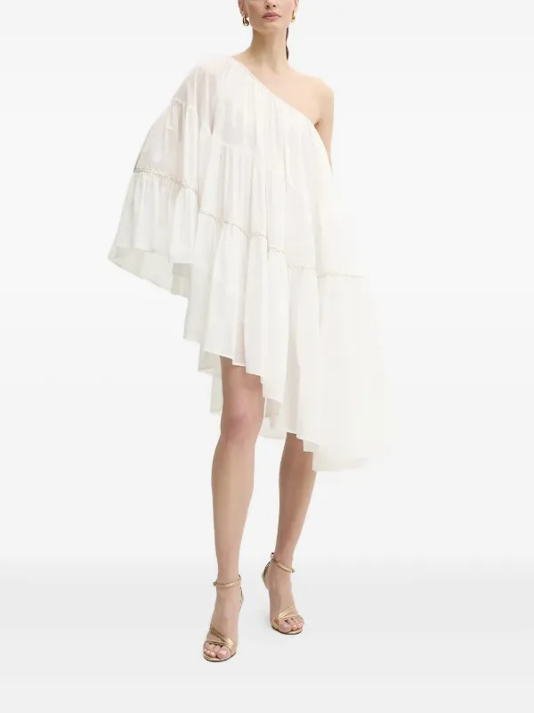Simona Corsellini Asymmetric Tiered Dress - White