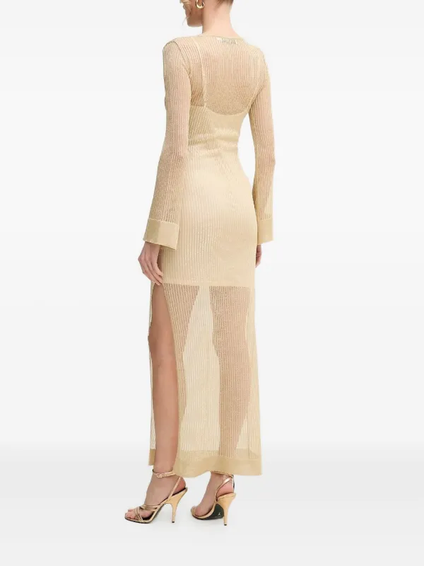 SIMONA CORSELLINI Ribbed Midi Dress | Neutrals | FARFETCH
