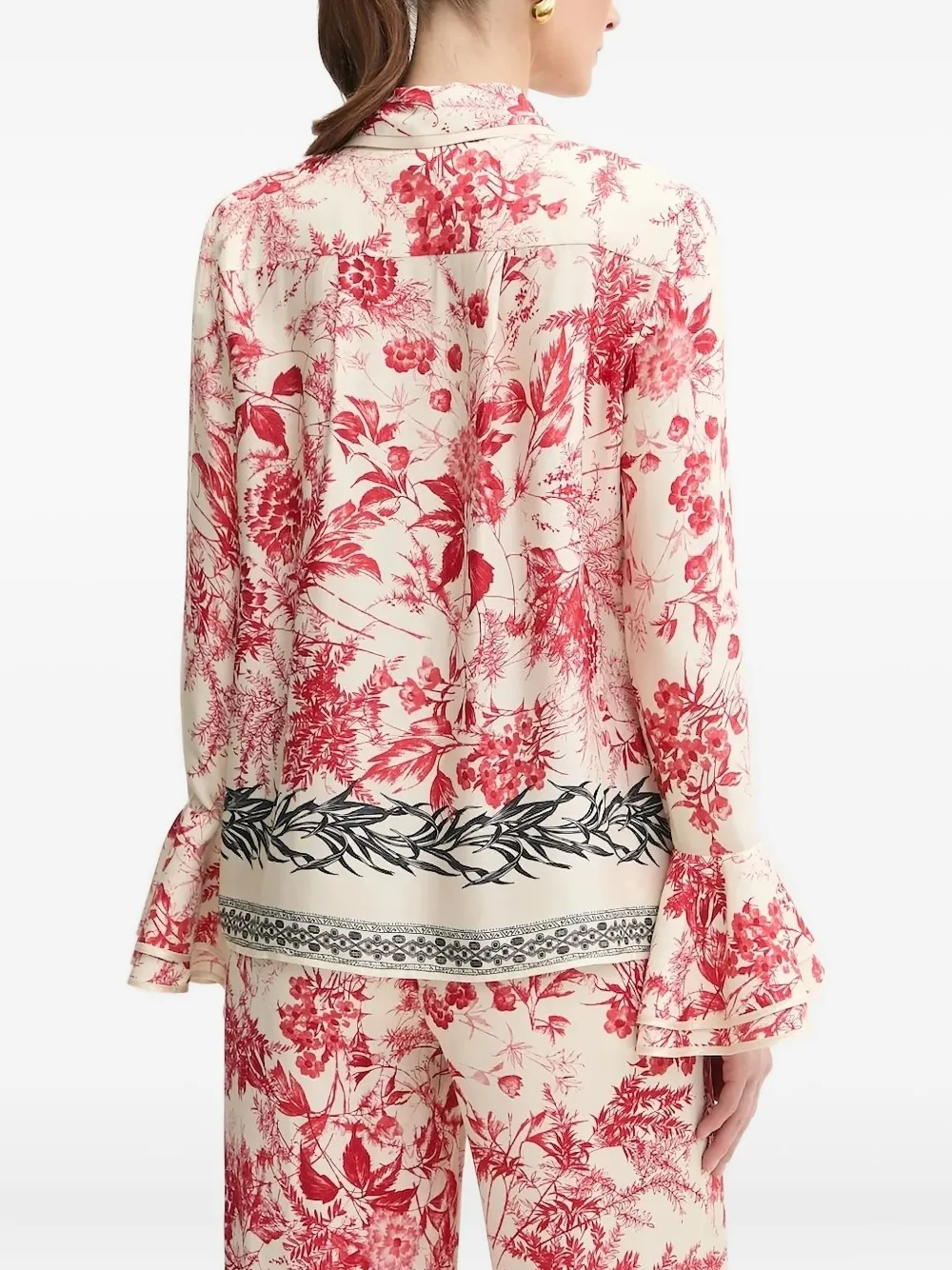SIMONA CORSELLINI Blouse met bloemenprint - Rood