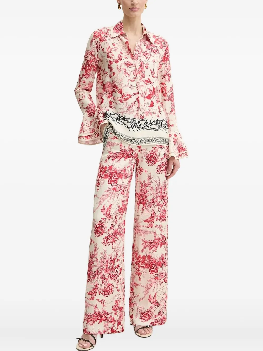 SIMONA CORSELLINI Blouse met bloemenprint Rood