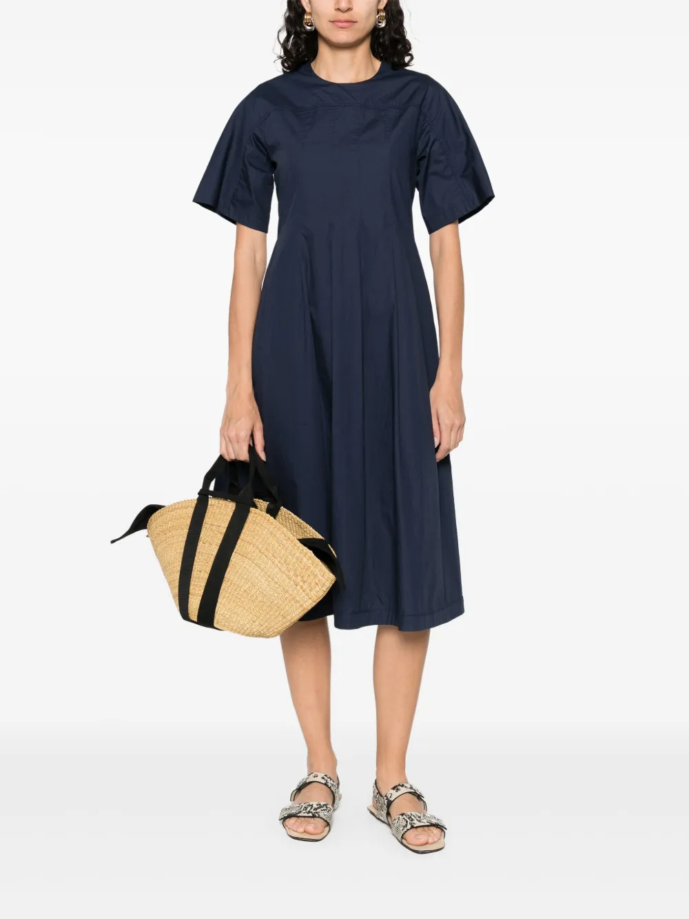 Add Katoenen midi-jurk - Blauw