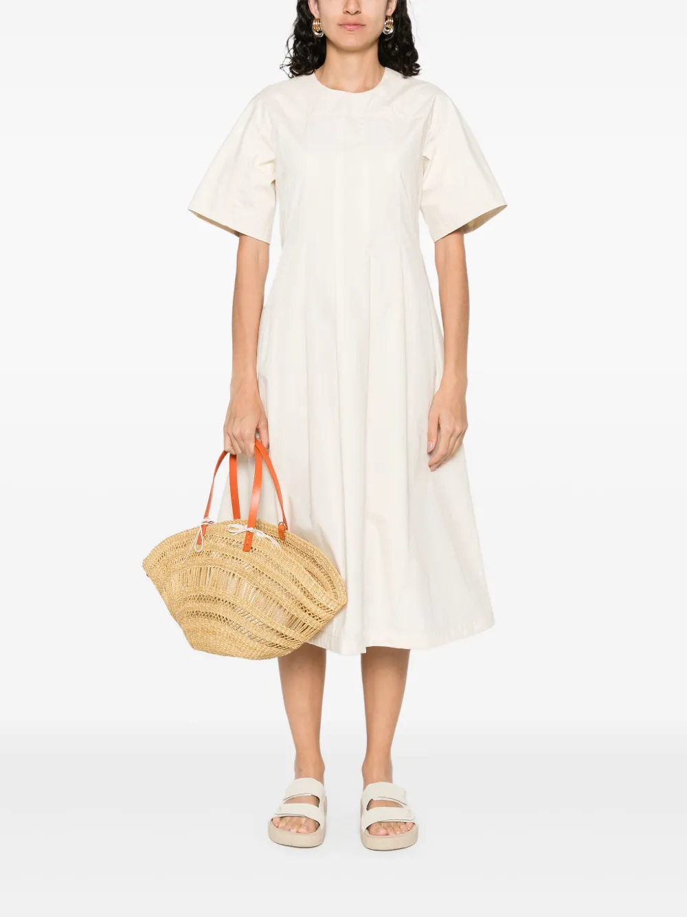 Add Katoenen midi-jurk - Beige