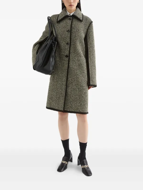 Jil Sander ヘリンボーン コート | グレー | FARFETCH JP