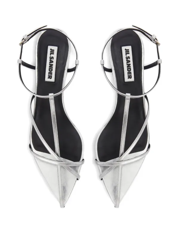 Jil Sander Leather Sandals | Silver | FARFETCH