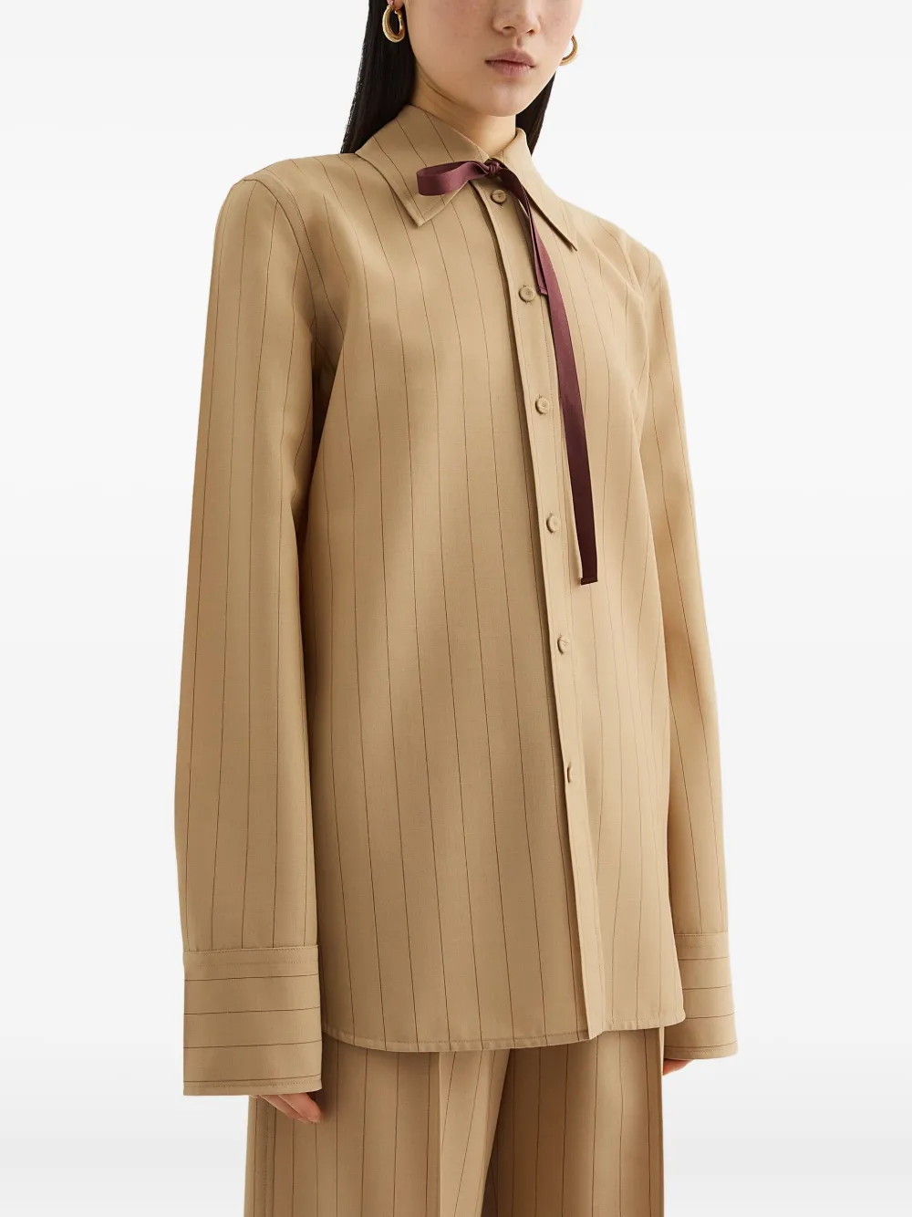 Jil Sander Wollen blouse Bruin