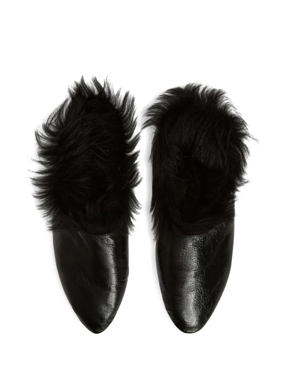 Jil Sander leather ballet flats Black