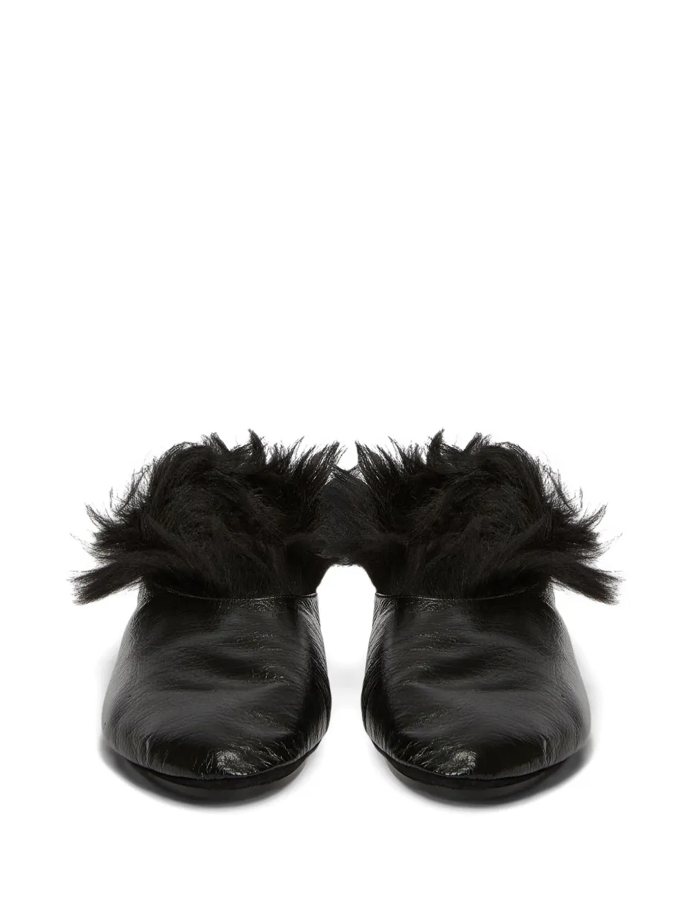 Jil Sander leather ballet flats Black