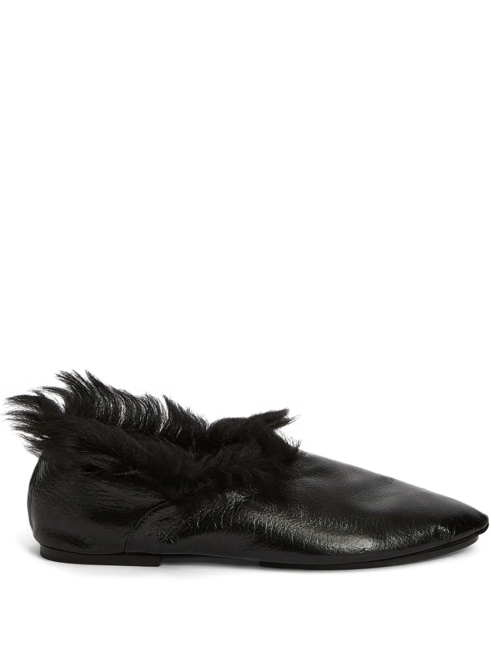 Jil Sander Leren ballerina's Zwart