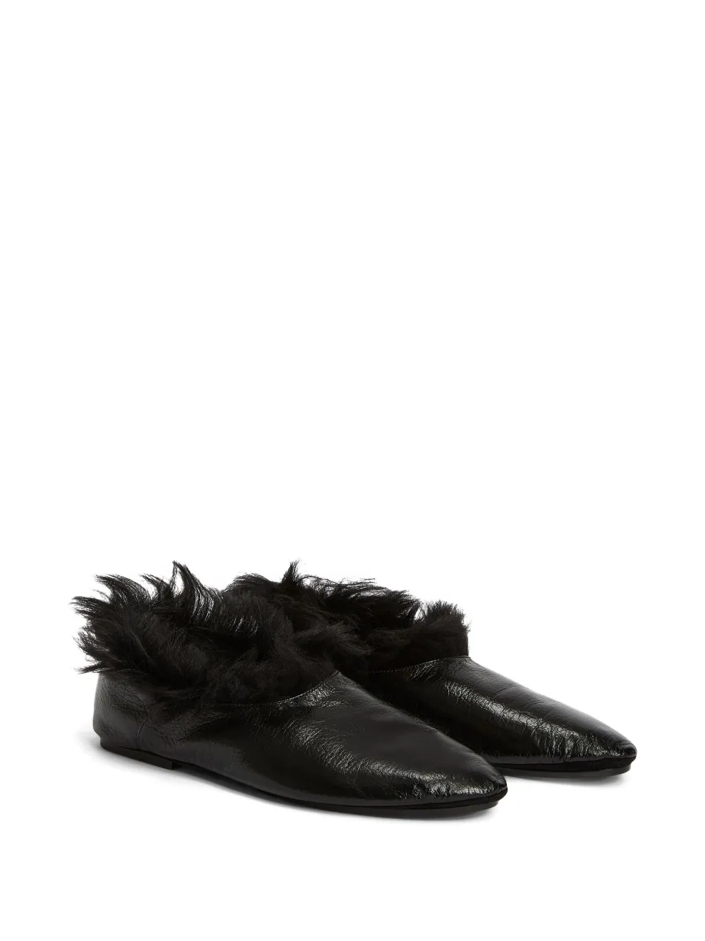 Jil Sander leather ballet flats Black
