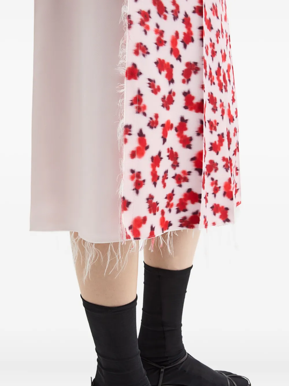 Jil Sander Midi-jurk met bloemenprint Roze