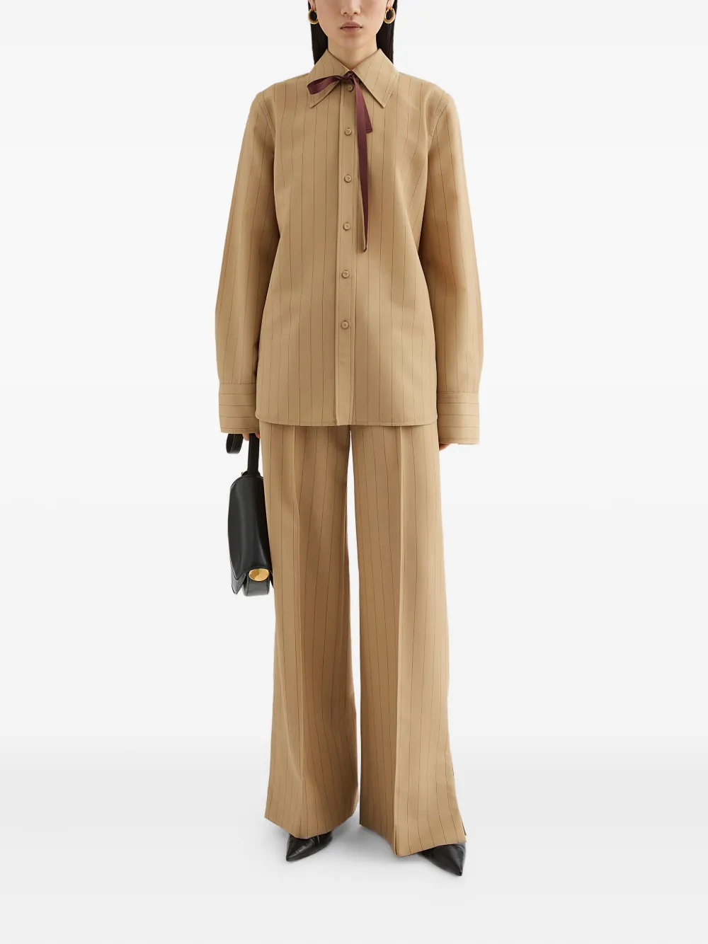 Jil Sander Broek met krijtstreep - Beige
