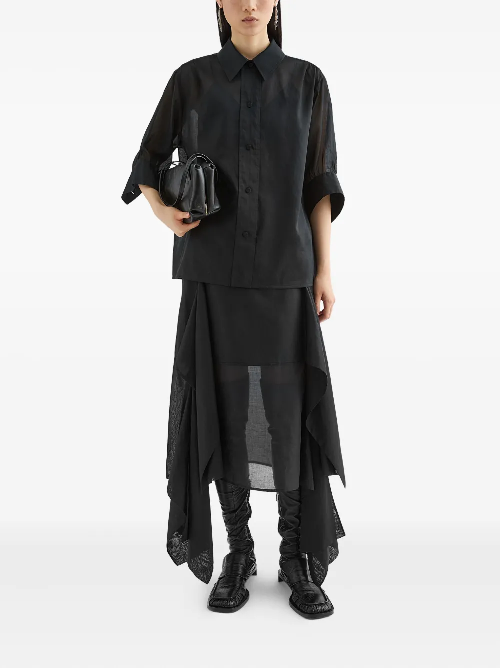 Jil Sander Katoenen shirt - Zwart