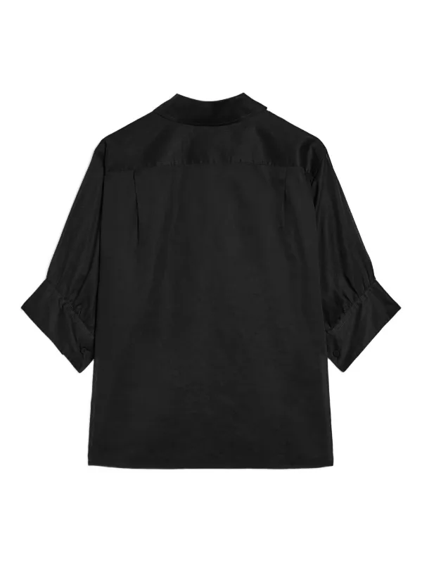 jil sander コットンシャツ　ヘンリーネック Jil Sander コットン シャツ | ブラック | FARFETCH JP
