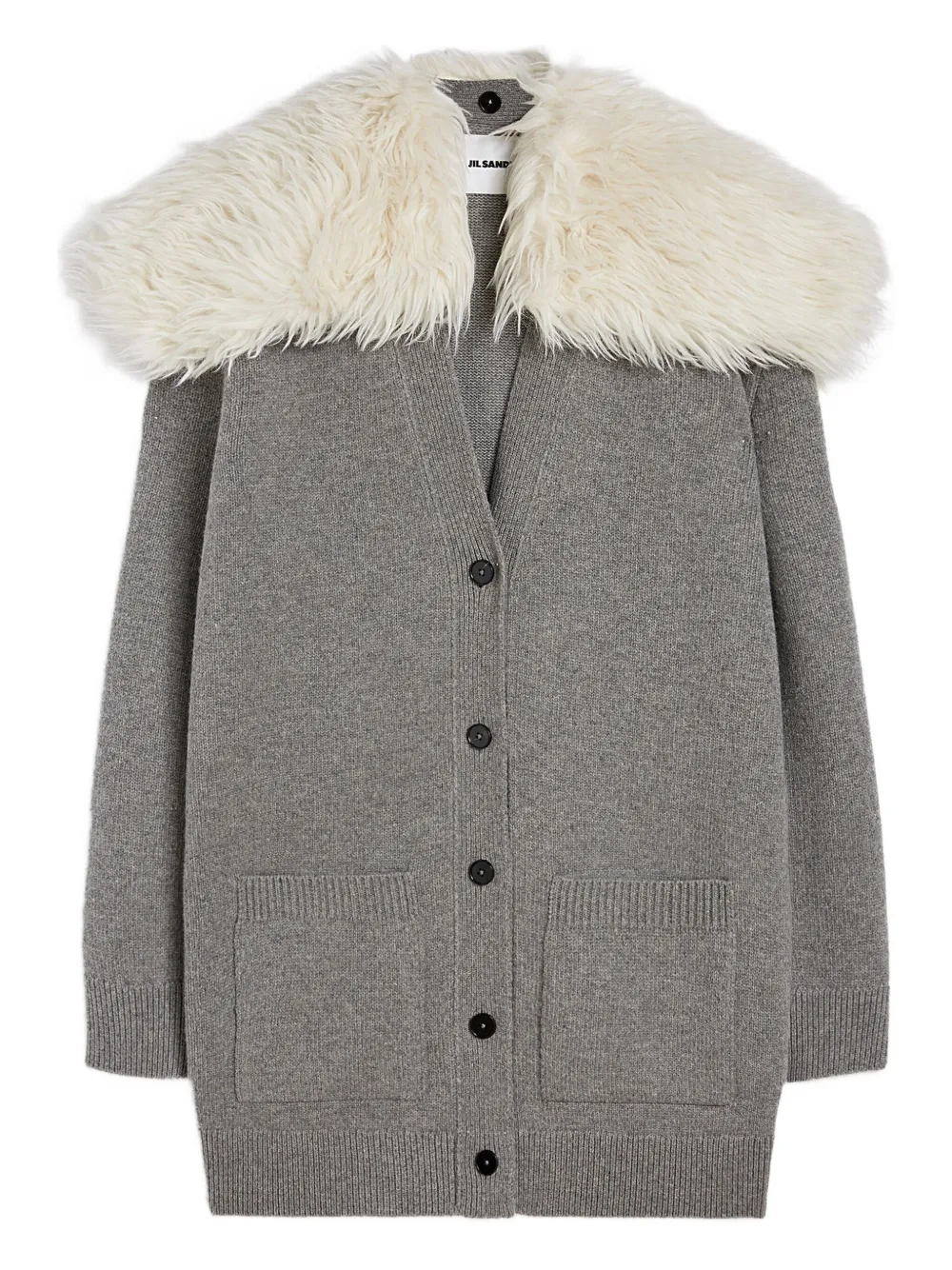 Jil Sander abrigo estilo cárdigan con cuello en V | gris | Image 1