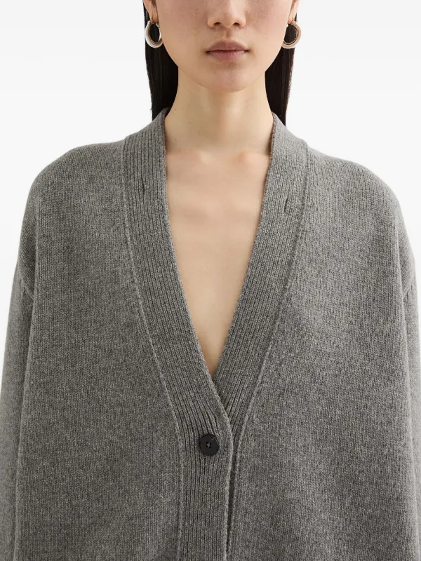 Jil Sander Vネック ロングカーディガン | グレー | FARFETCH JP