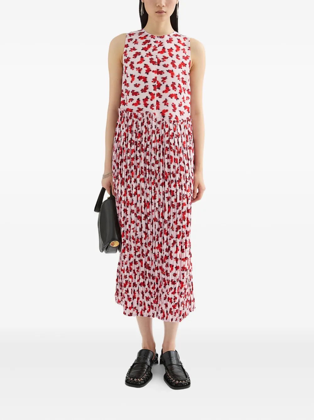 Jil Sander Midi-jurk met bloemenprint - Roze