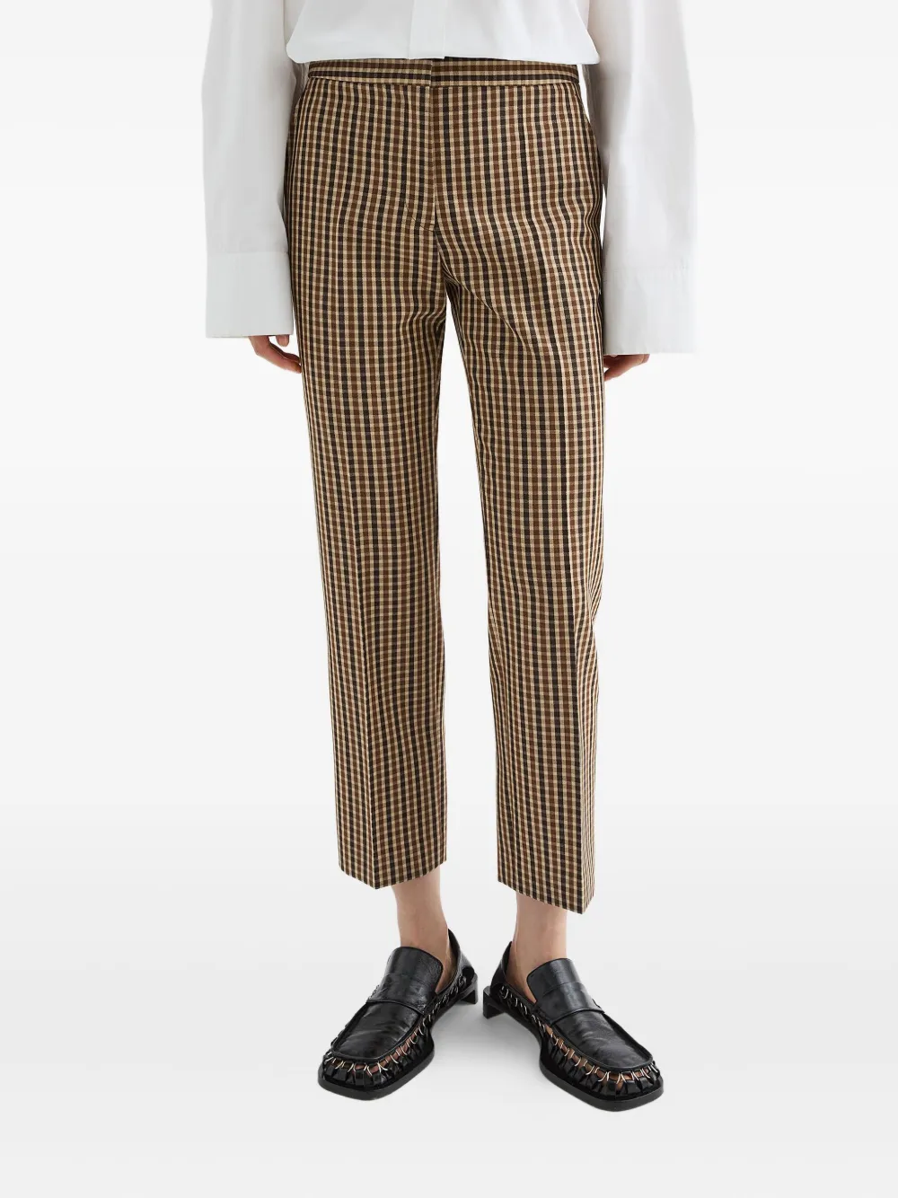 Jil Sander Geruite broek Bruin