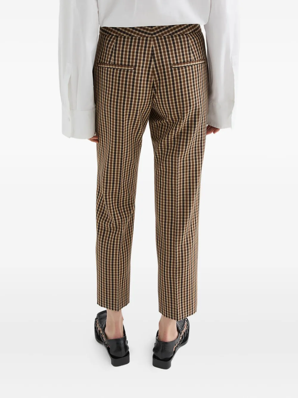 Jil Sander Geruite broek Bruin