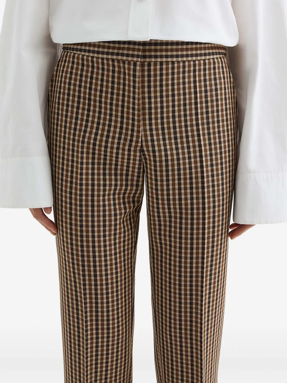 Jil Sander Geruite broek Bruin